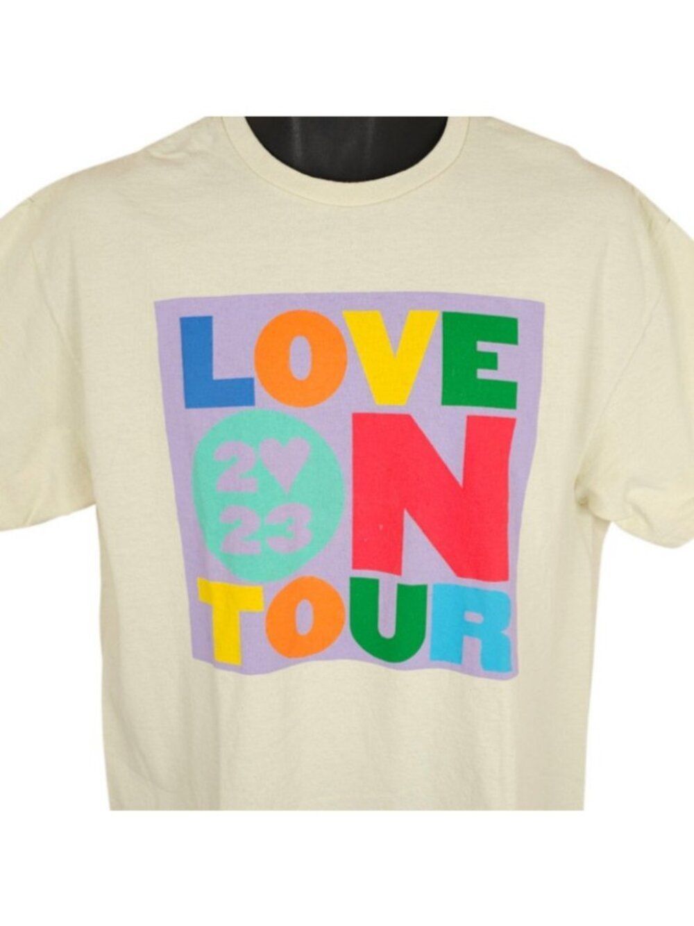 Harry Styles T Shirt Mens Size Medium Cream Love On Tour European RELAXED FIT